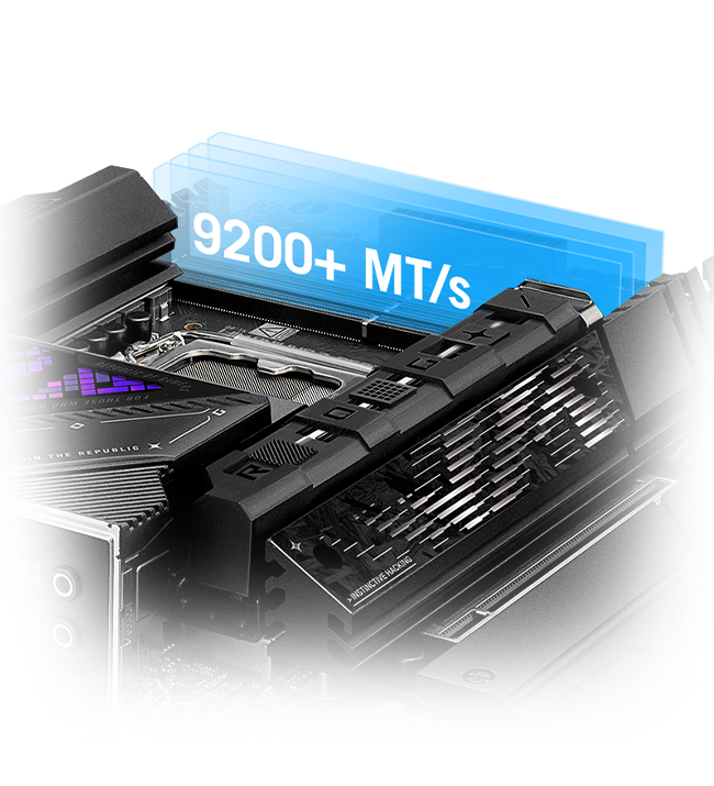 The Strix Z890-E lets you overclock memory up to 8800+ MT/s.