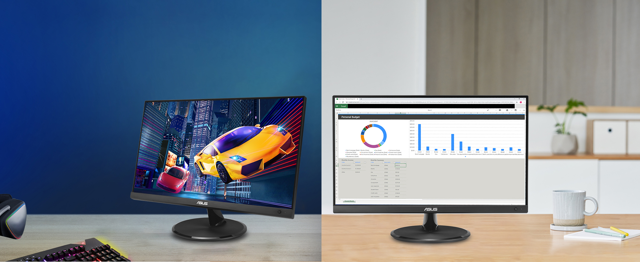 ASUS VP227HF is 22-inch (21.45-inch viewable) IPS Eye Care Gaming monitor with fast 100Hz refresh rate and Adaptive-Sync technology to eliminate screen tearing and choppy frame rates for the smoother-than-ever experience.