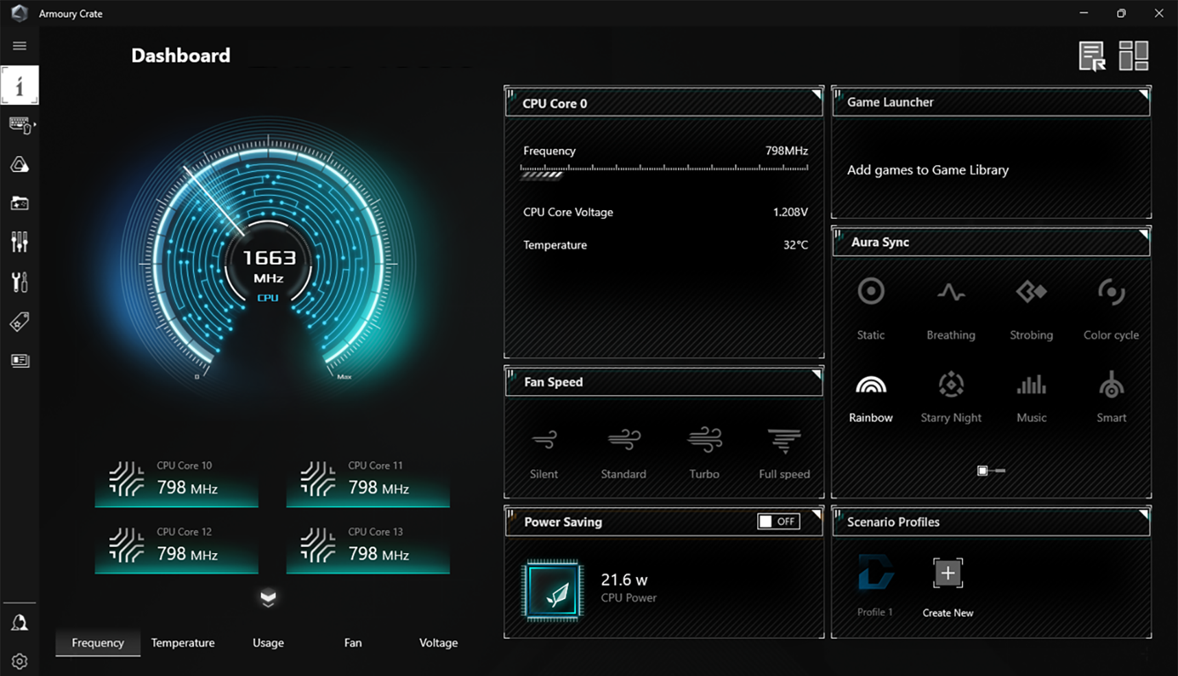 Armoury Crate Dashboard