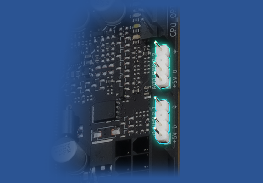 Image depicting PRIME B860-PLUS WIFI ARGB connectors. 