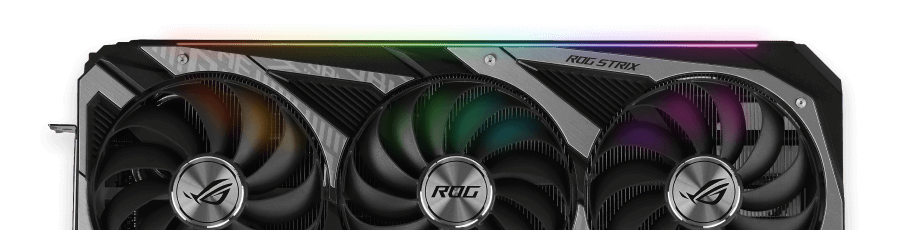 The design aesthetic and lighting effect on ROG STRIX RTX 3070 TI GRAPHICS CARD