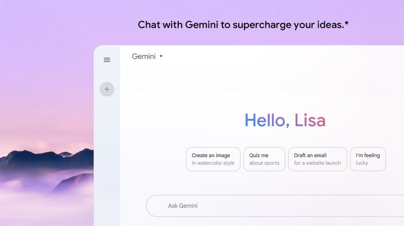Google Gemini interface