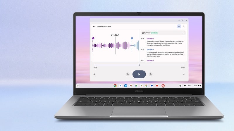 Google AI feature ‘‘Recorder’’ interface