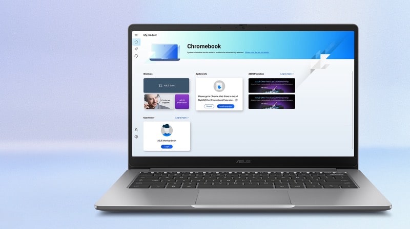 A laptop with My ASUS interface