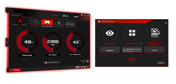 Giao diện người dùng của GPU Tweak II