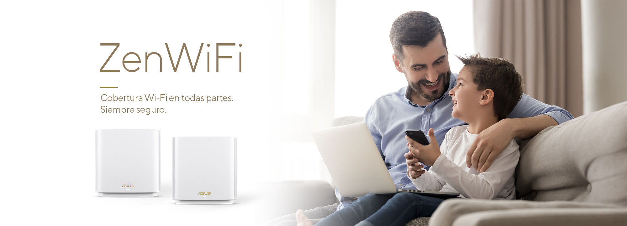 ASUS ZenWiFi es el mejor sistema WiFi de malla para toda la casa, que proporciona una conectividad WiFi estable y rápida para todos tus dispositivos.