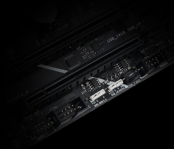 The PRIME X670-P WIFI-CSM motherboard features addressable Gen 2 headers. 