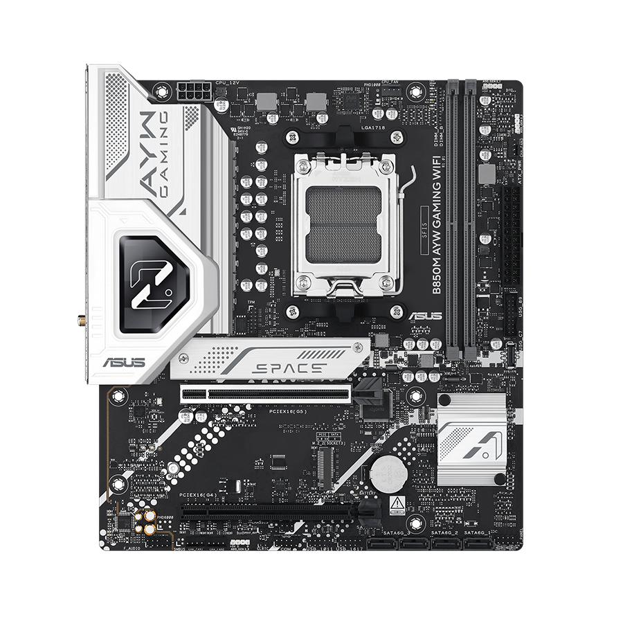 B850M AYW GAMING WIFI front view.
