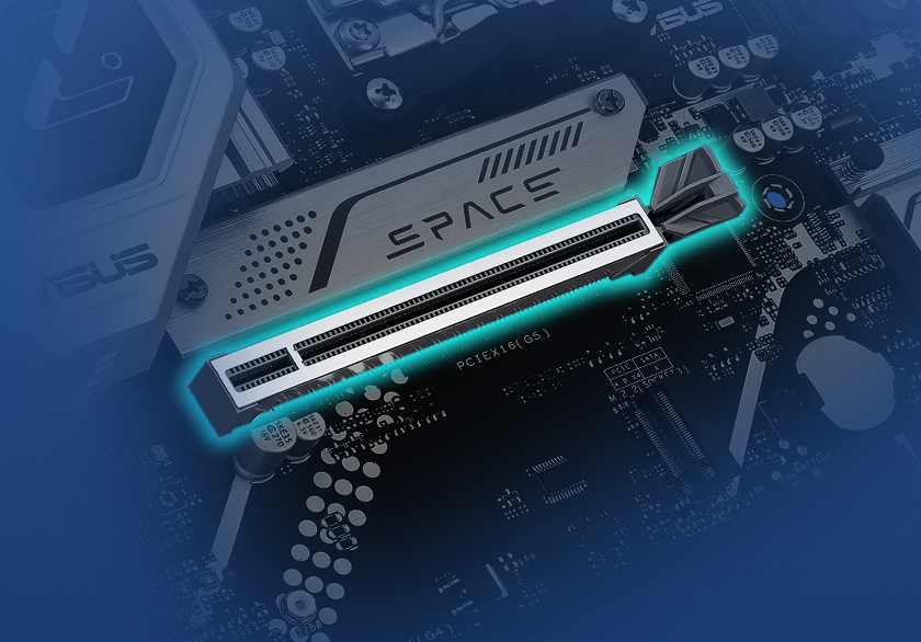 Graphic depicting the B850M AYW GAMING WIFI SafeSlot feature.