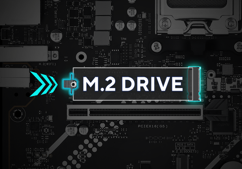 The B850M AYW GAMING WIFI motherboard features Q-Latch. 