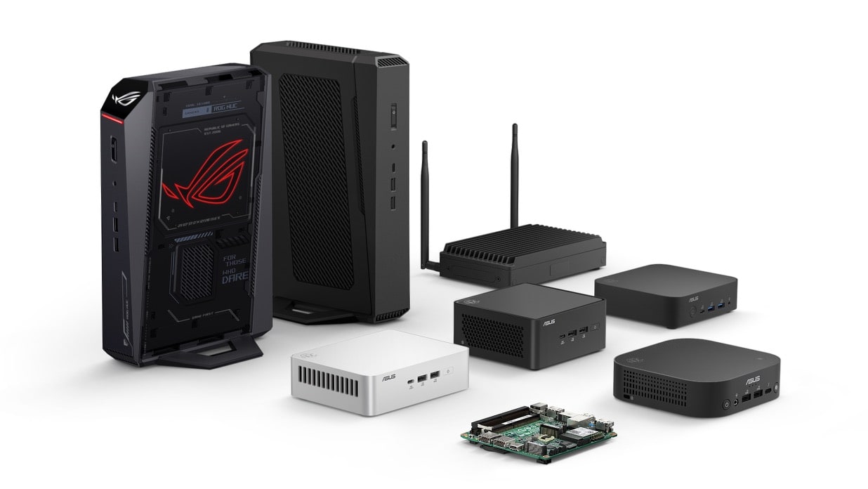 ASUS NUC Mini PC product line-up family photo.