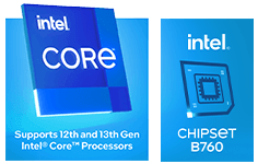 Логотипи Intel Core та чипсета Intel B760