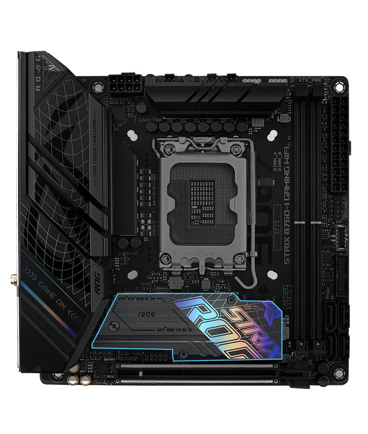 Strix B760-I M.2 koellichaam lay-out