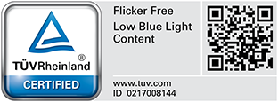 Logo ánh sáng xanh thấp và khử nhấp nháy về TUV