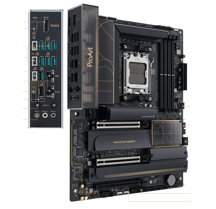 ProArt X870E-Creator WiFi motherboard connectivity features
