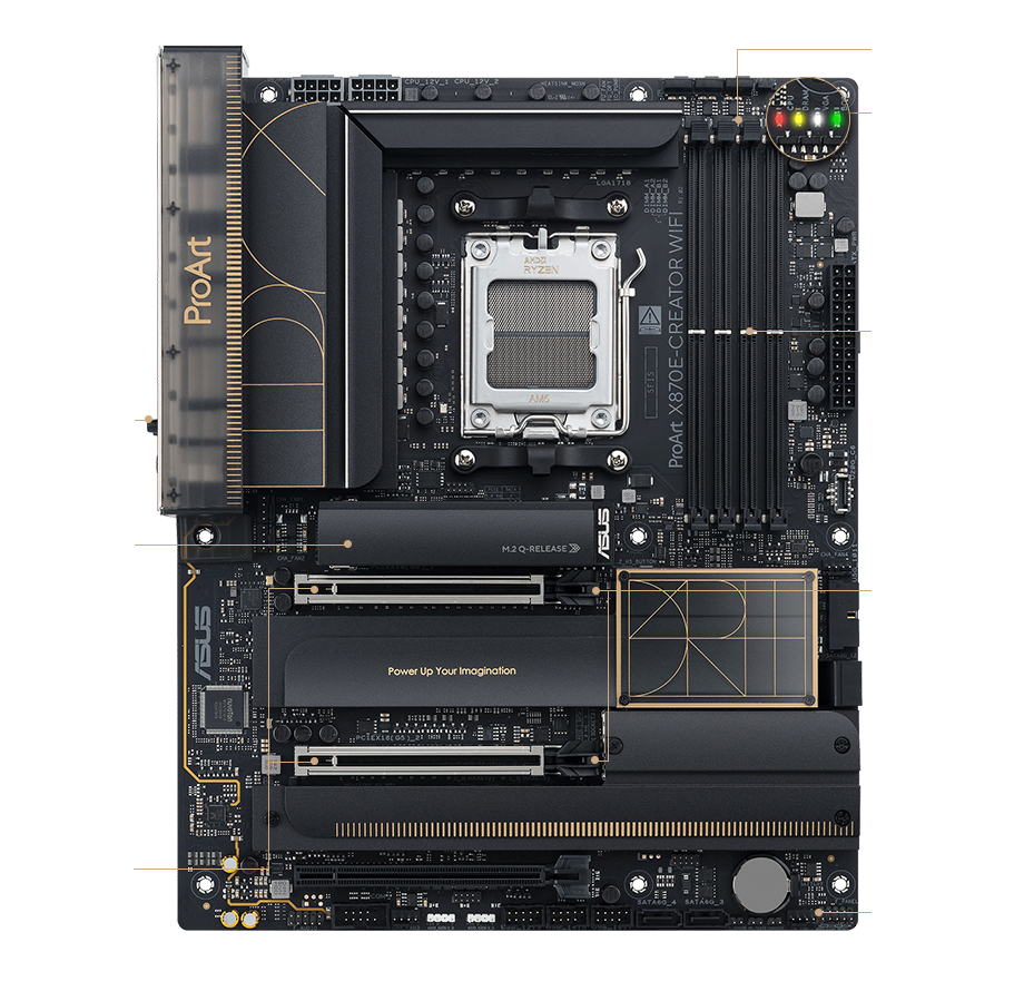 DIY-friendly features of the ProArt X870E-Creator WiFi motherboard