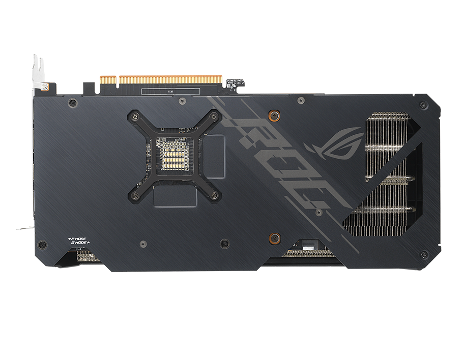 ROG STRIX RX6600 XT OC EDITION top view showing vented backplate