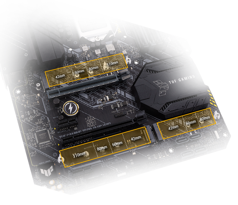 ASUS TUF Gaming Z590-PLUS WiFi supports PCIe 4.0 M.2 slots