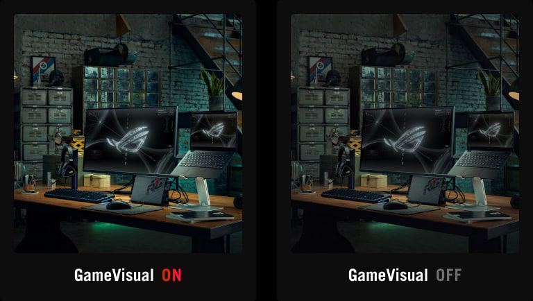 Image de comparaison avec mode sRGB activé et désactivé