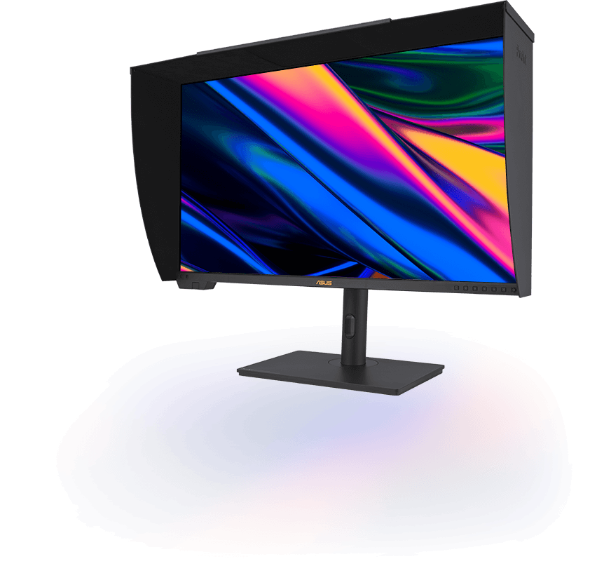Een kleurrijke afbeelding wordt getoond op de ProArt Display PA32UCX