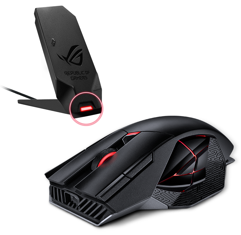 ROG Spatha X and its magnetic charging dock