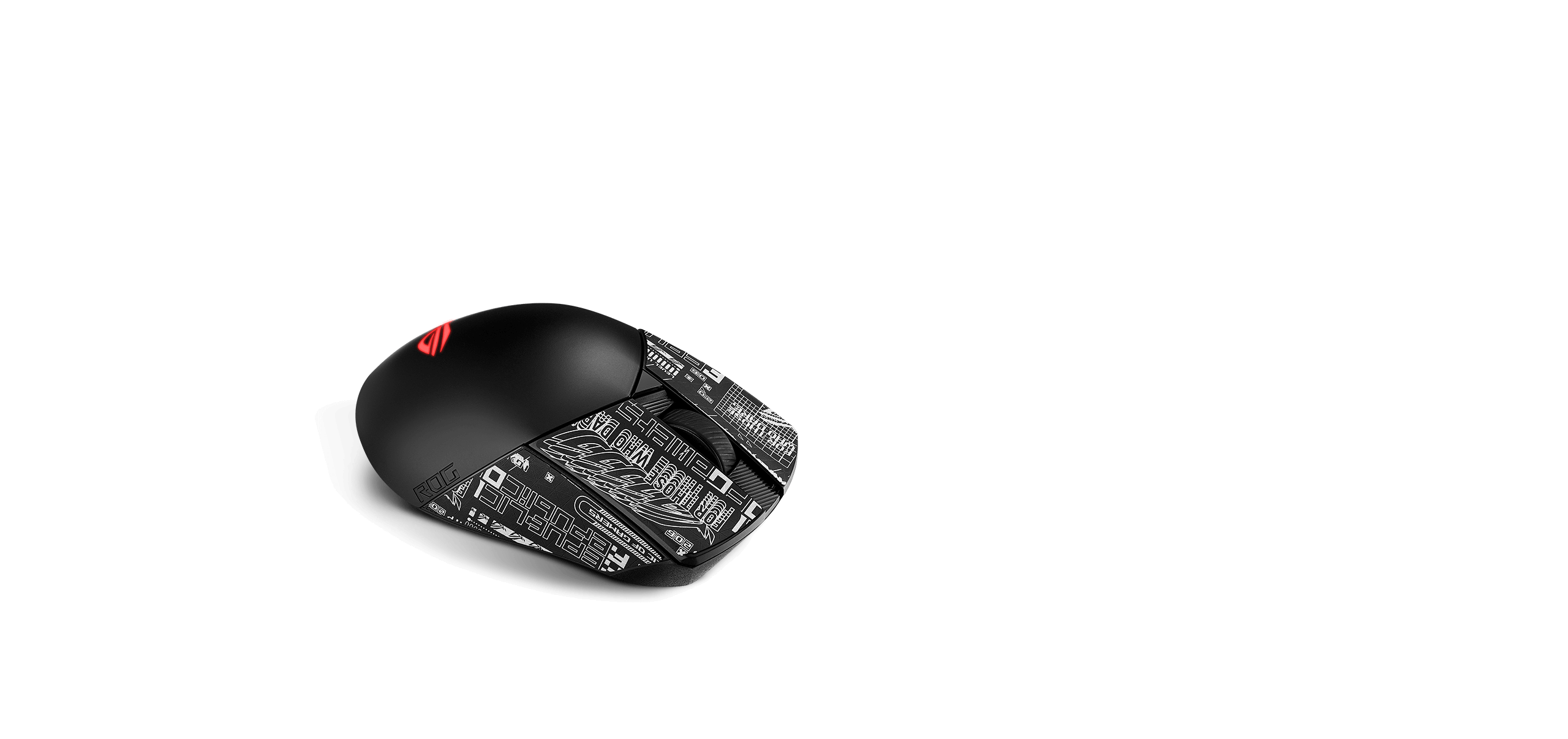 Czarna mysz ROG Gladius III Wireless AimPoint z taśmą poprawiającą chwyt z wzorem ROG