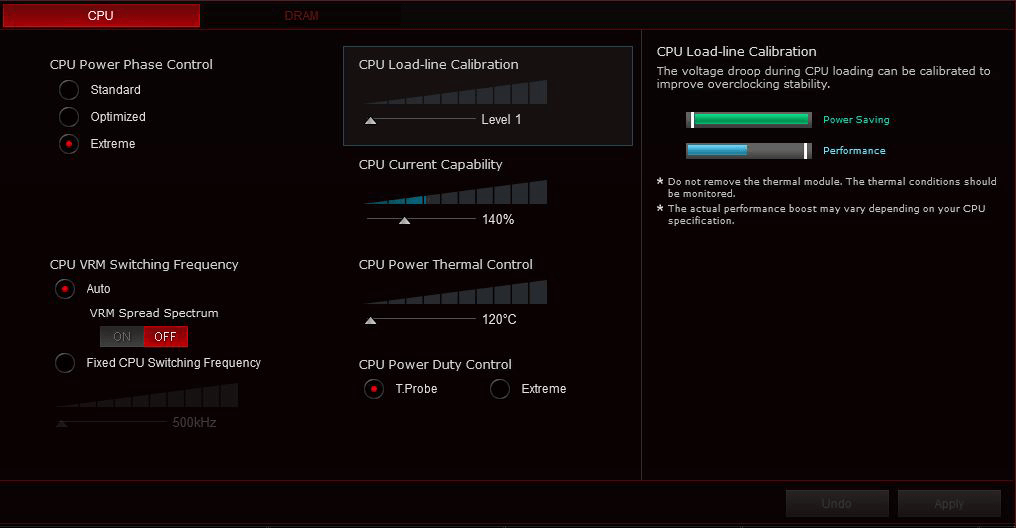 Screenshot of Digi+ power control interface in AiSuite 3