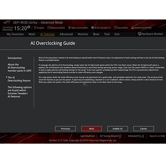 Screenshot of AI Overclocking Guide