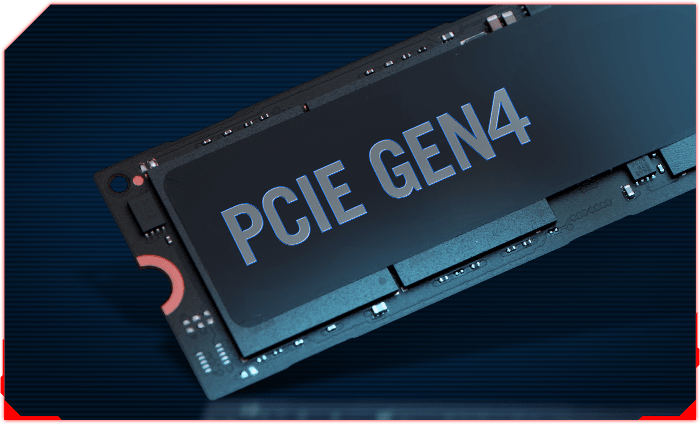 3D rendering of a PCIe Gen 4 NVMe SSD.