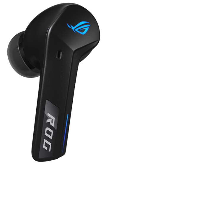 This picture shows the left earbud of the ROG Cetra True Wireless