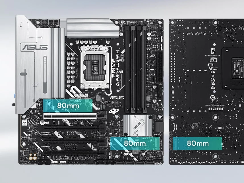 Grafik, die verschiedene M.2-Steckplätze auf einem Mainboard zeigt.