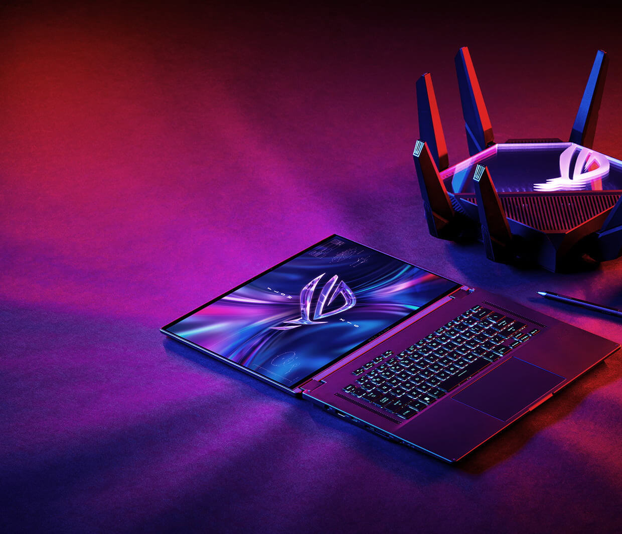 ROG 幻16 翻转 with ROG Rapture GT-AXE11000 router WiFi 6E ready