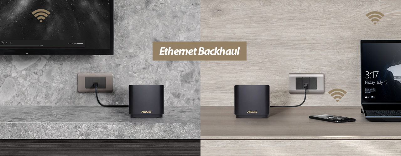 ה-Ethernet backhaul של ZenWiFi מספק חיבור יציב.