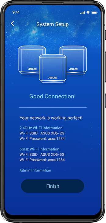 ASUS router app user interface.