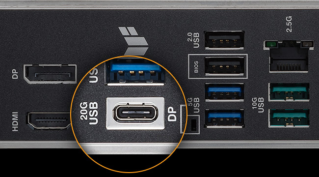 后置 USB 20Gbps Type-C®