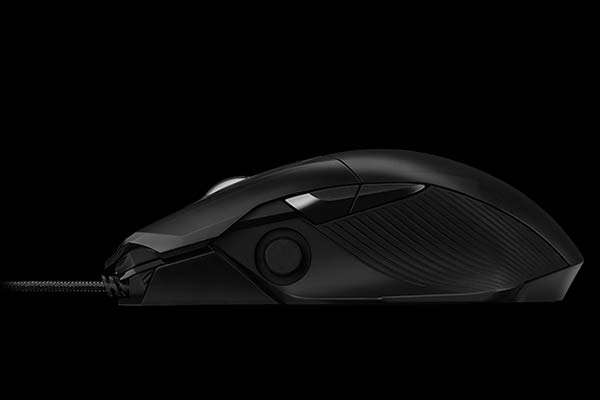 The product's side view image of ROG Chakram Core Mouse