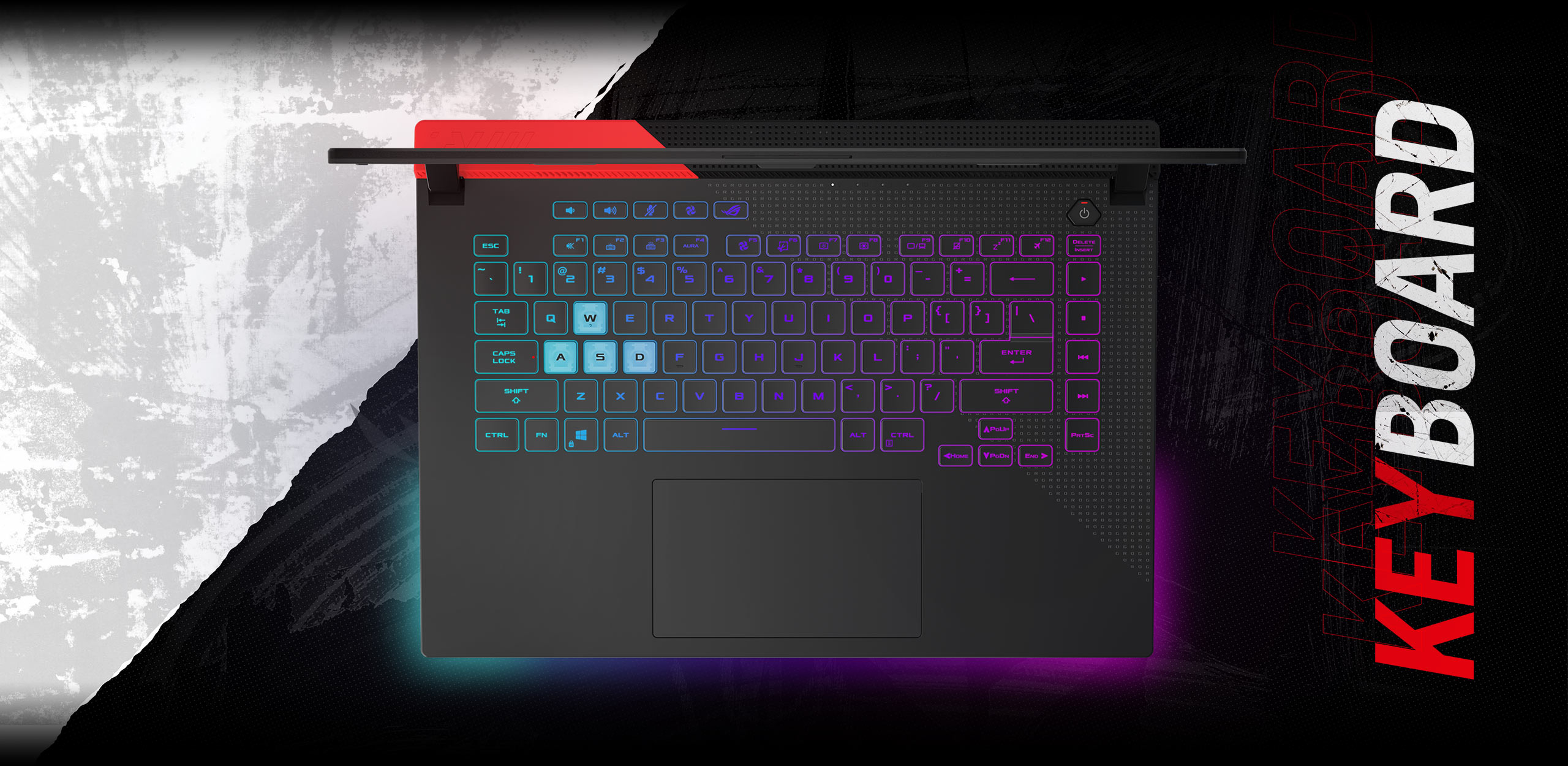 The picture shows the desktop's keyboard with Aura