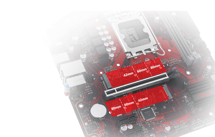 Dual M.2 slots (up to 64 Gbps)