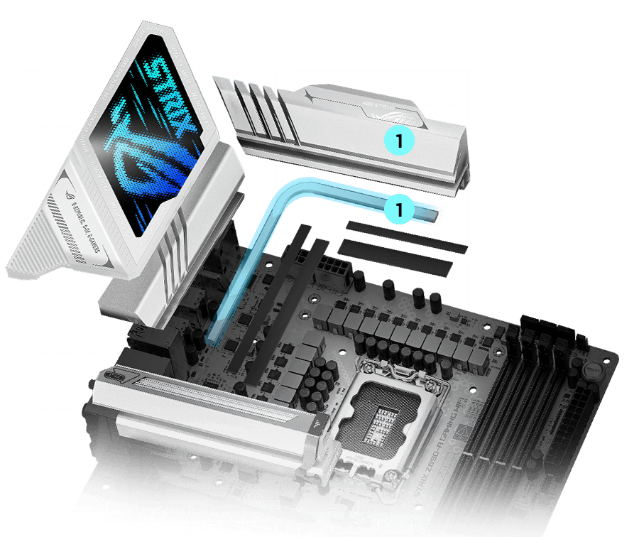 Strix Z890-A VRM koelingontwerp lay-out