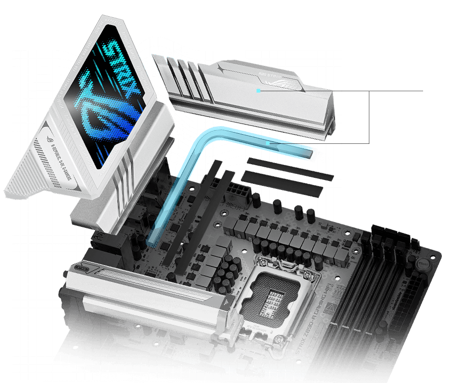 Strix Z890-A VRM koelingontwerp lay-out