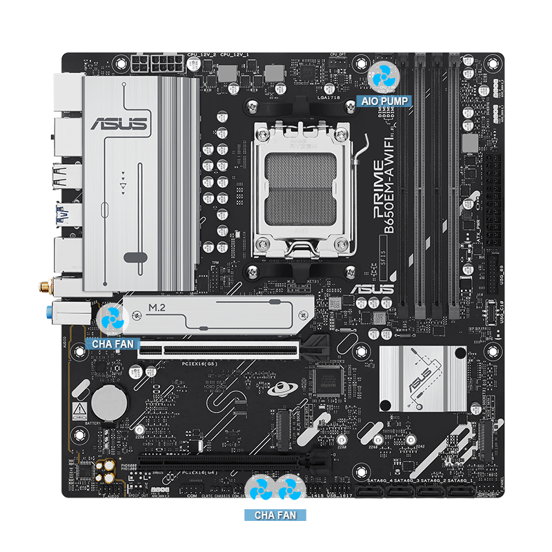 ASUS motherboard with 4-Pin PWM/DC Fan image