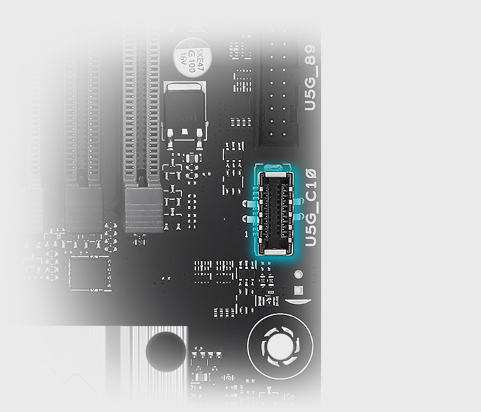The PRIME B650EM-A WIFI-CSM motherboard features USB 5Gbps Type-C®
