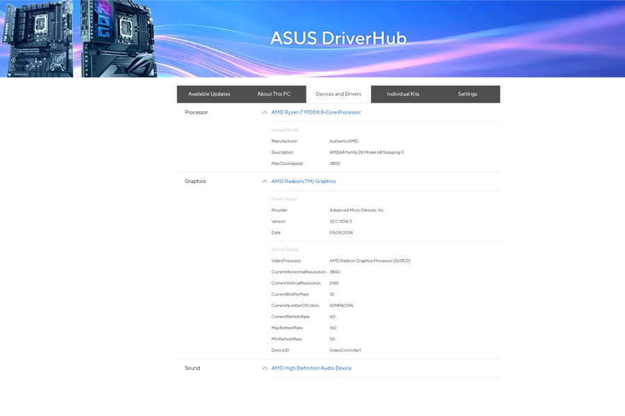 Features ASUS DriverHub 