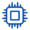Icon of a processor chip labeled 'Up to 192 cores' representing high CPU performance using AMD EPYC 9005 processors.