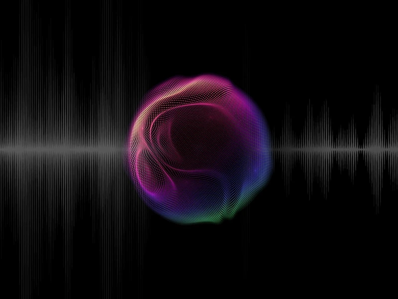 Sound waves behind a glowing orb.