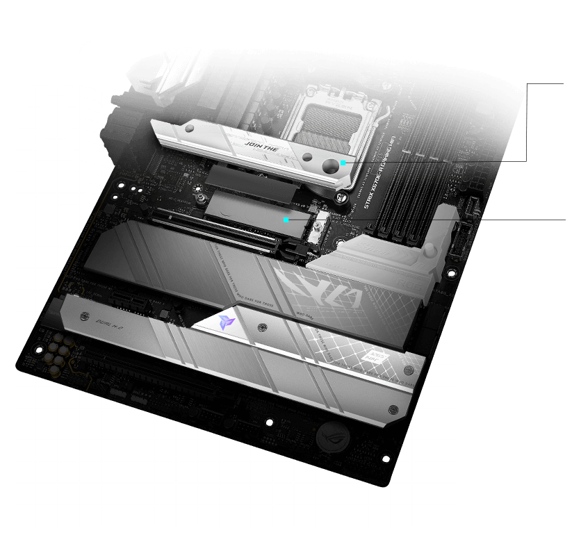 ROG Strix X670E-A M.2 散熱器配置