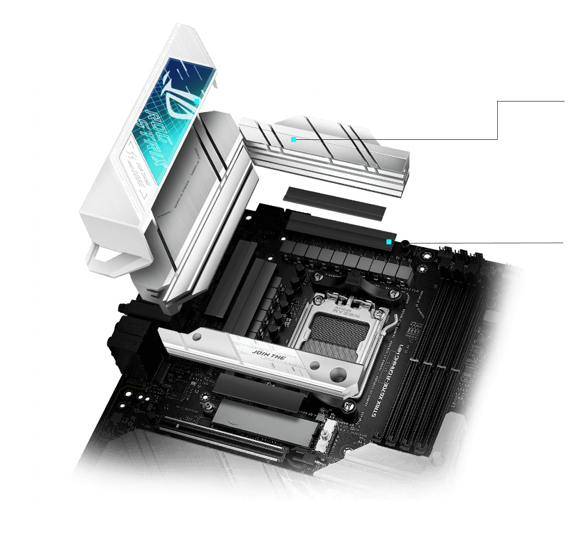 ROG Strix X670E-A VRM cooling design layout