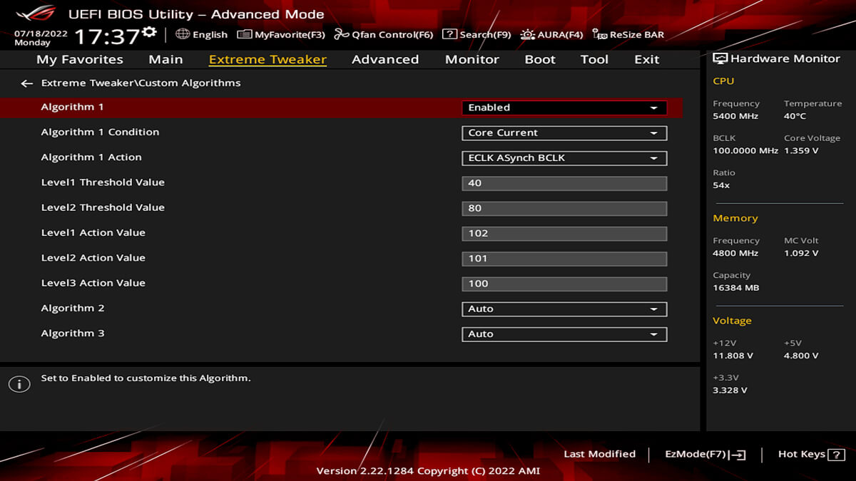 Interface utilisateur avec IA Overclocking