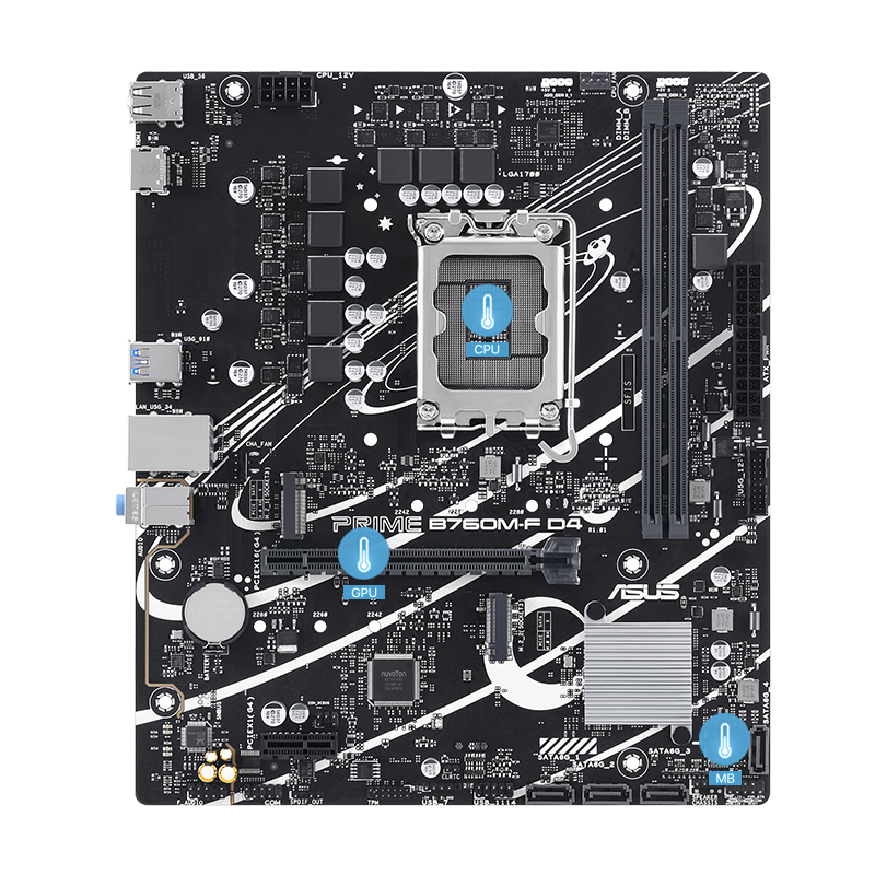Prime motherboard with multiple temperature sources image