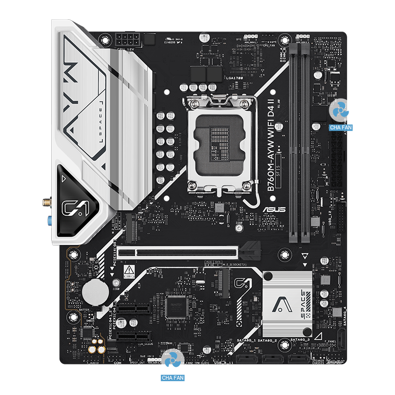 Carte mère B760 avec image de ventilateur PWM/DC à 4 broches